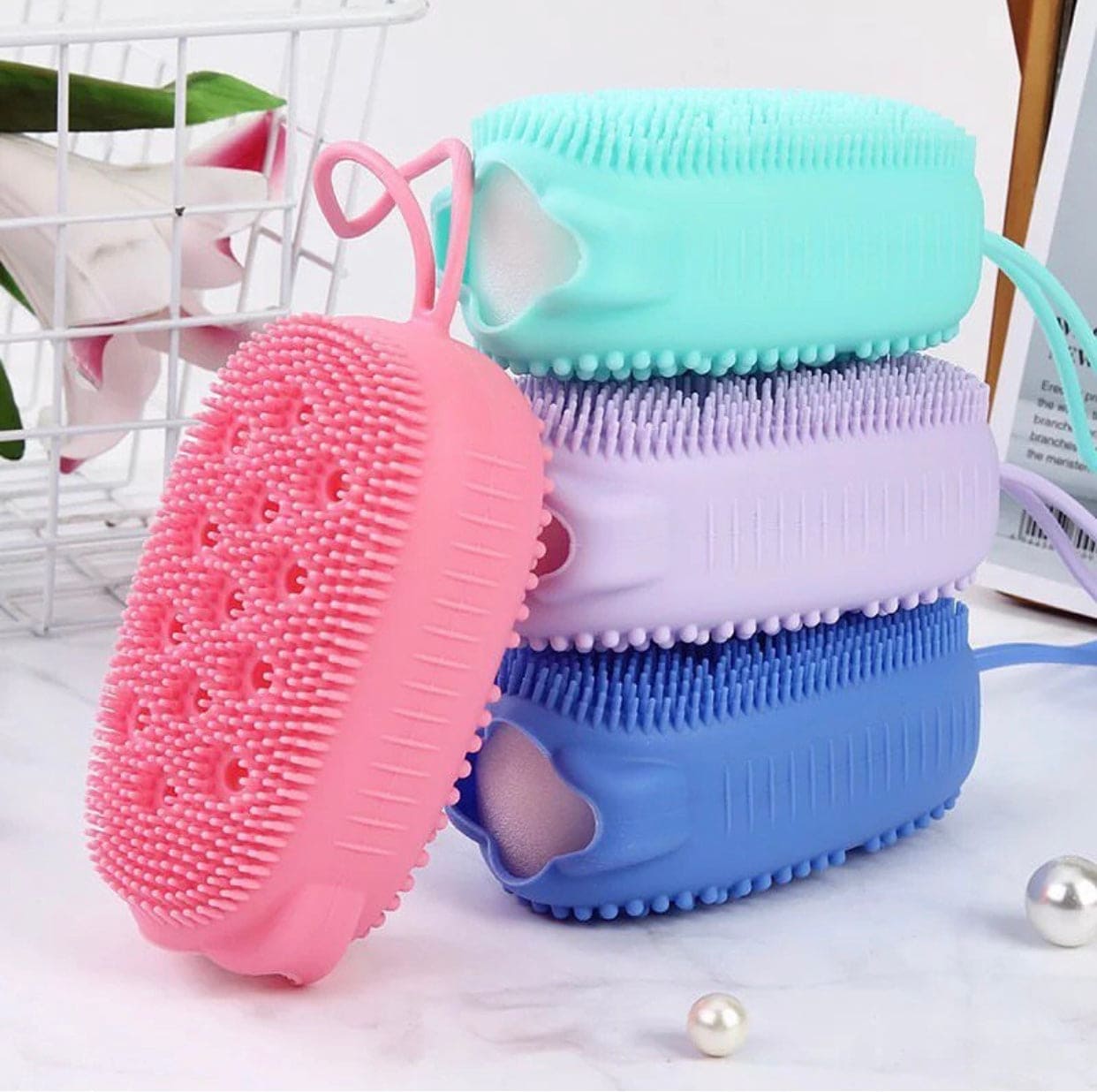 Silicone Bubble Bath Brush, Double Sided Soft Deep Cleaning Bubble Brush, Fast Foaming Full Body Spa Baby Showar Brush Silicone Bubble Bath Brush, Double Sided Soft Deep Cleaning Bubble Brush, Fast Foaming Full Body Spa Baby Showar Brush